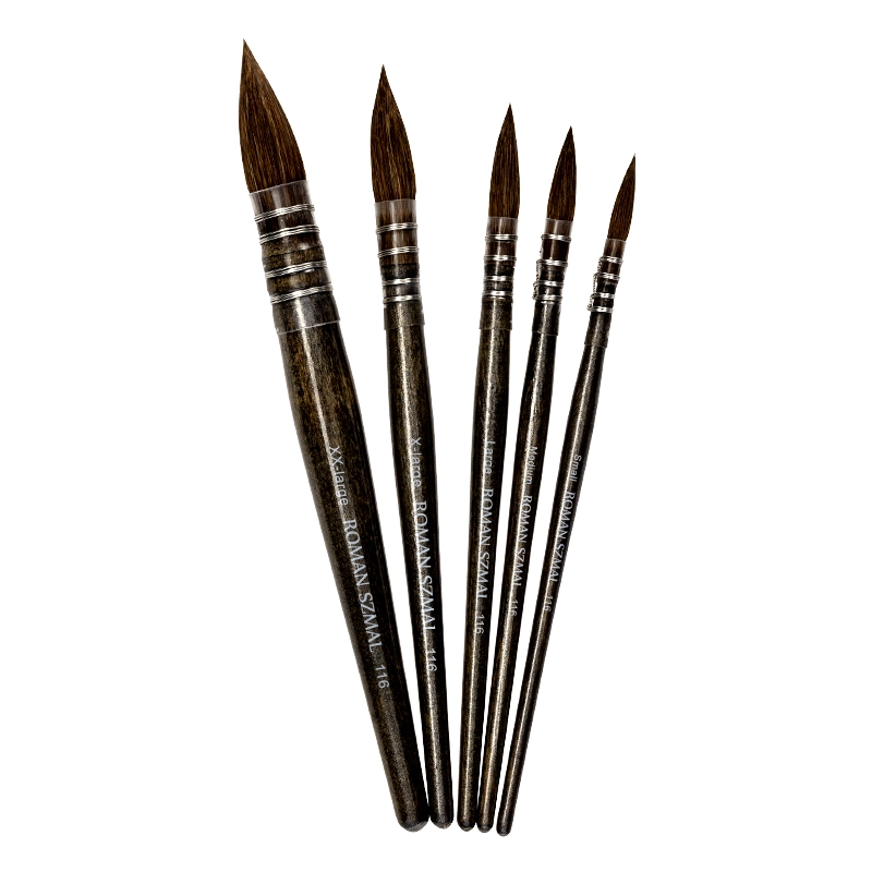 Pędzel do akwareli z włosia naturalnego Mop Black Pearl 116 - Roman Szmal Art - X Large 02