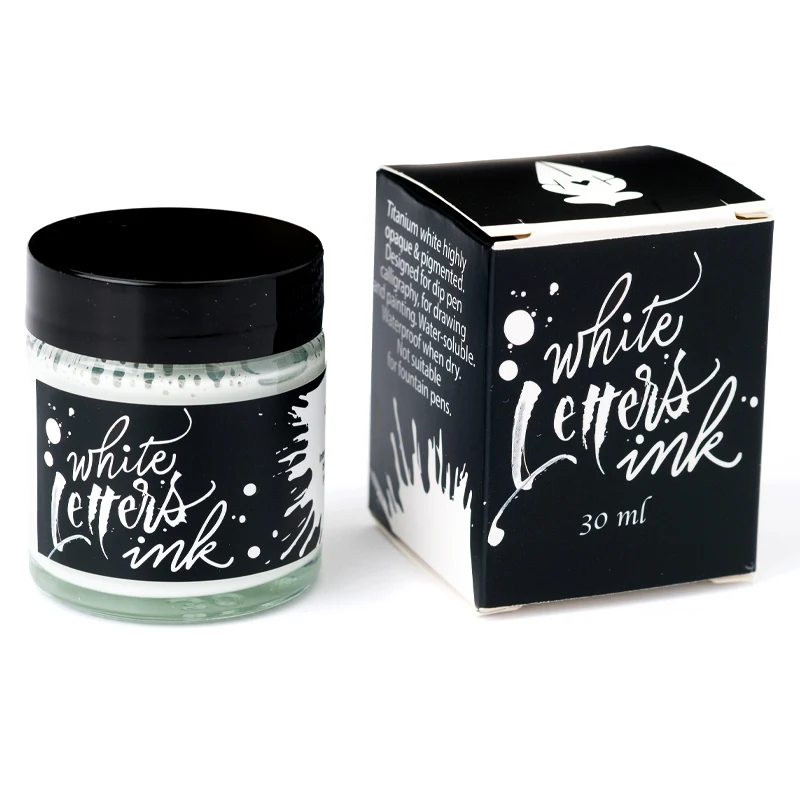 Tusz pigmentowy Renesans White Letters 30 ml - biały 01