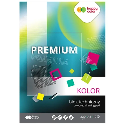 Blok techniczny Happy Color Premium kolor - A3, 220 g, 10 ark.