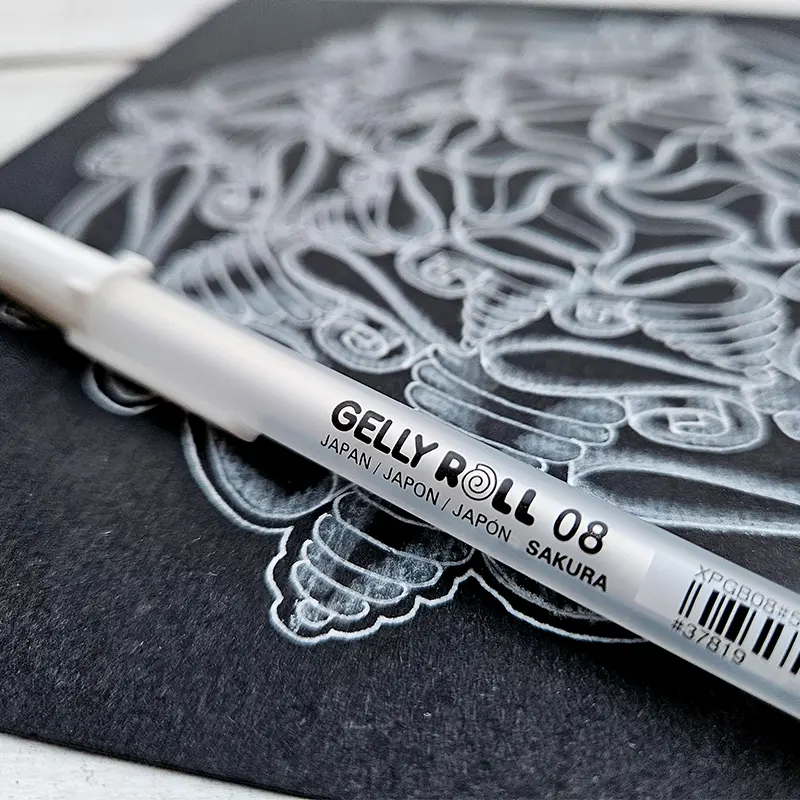 Długopisy żelowe Gelly Roll zestaw 3 szt. białe 02