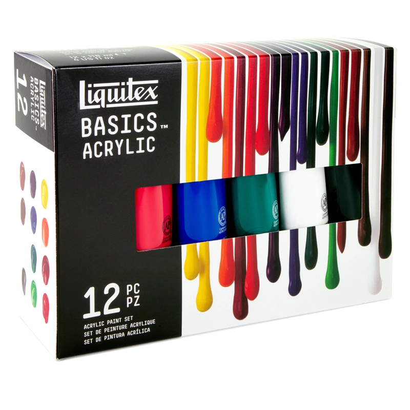 Farby akrylowe Liquitex Basics zestaw 12 x 118 ml