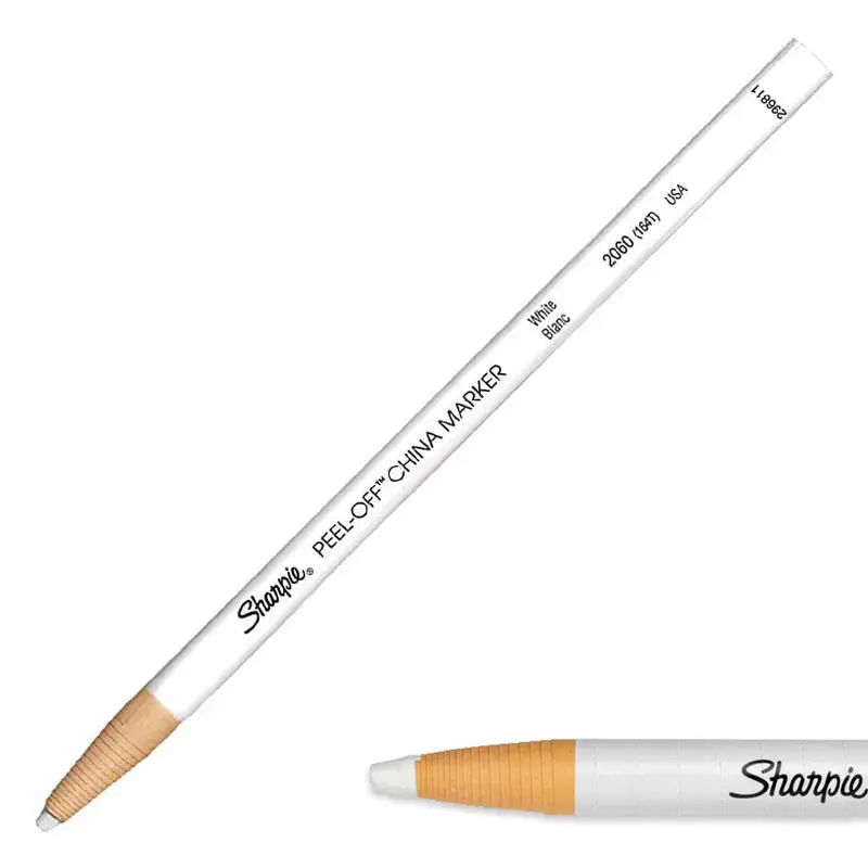 Marker woskowy dermatograf Peel-Off Sharpie China Marker Biały 01