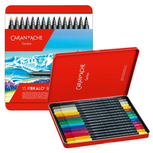 Brushpeny Caran d'Ache Fibralo zestaw 15 kolorów