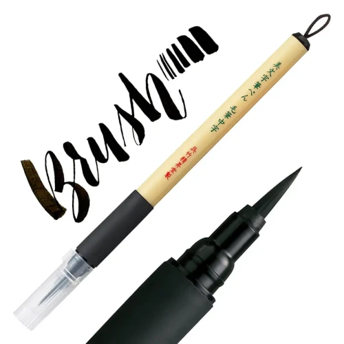 Brushpen Kuretake Bimoji Fude Pen XT-5 - Brush medium black