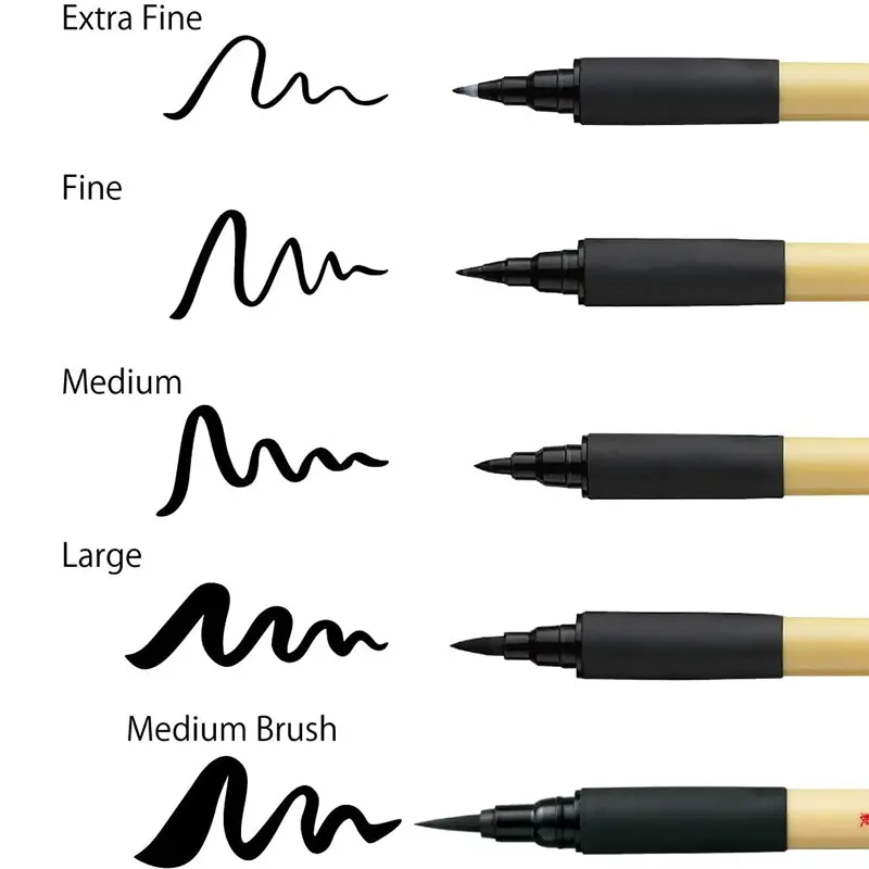 Brushpen Kuretake Bimoji Fude Pen XT-2 - Fine black 03
