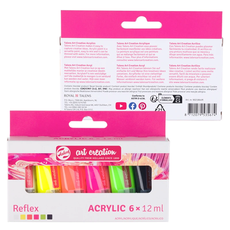Farby akrylowe Art Creation Royal Talens zestaw 6 x 12 ml Reflex