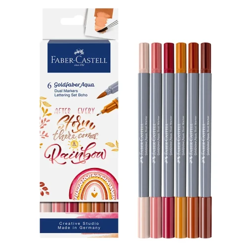 Brushpeny Faber-Castell Goldfaber Aqua Dual Marker zestaw 6 szt. - Boho