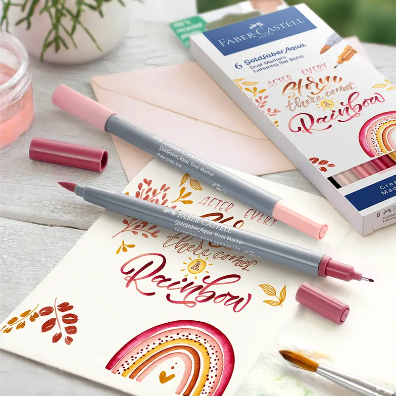 Brushpeny Faber-Castell Goldfaber Aqua Dual Marker zestaw 6 szt. - Boho 02
