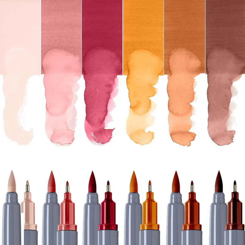 Brushpeny Faber-Castell Goldfaber Aqua Dual Marker zestaw 6 szt. - Boho 03