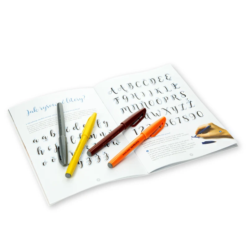 Zestaw do nauki kaligrafii i liternictwa Pentel Touch Brush Pen SET2 05