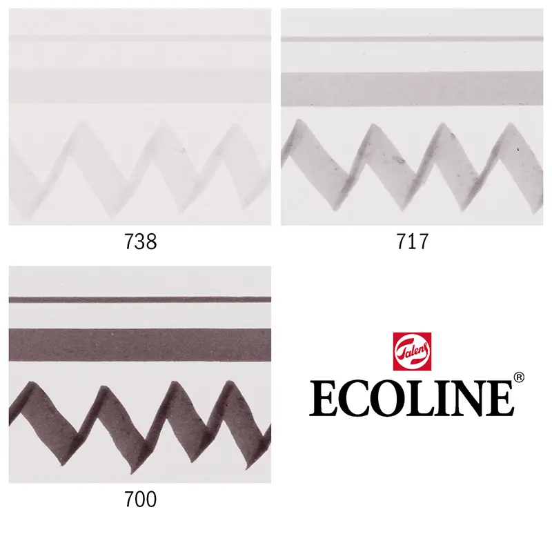 Markery wodne Ecoline Duotip zestaw 3 szt. Black & Grey 04