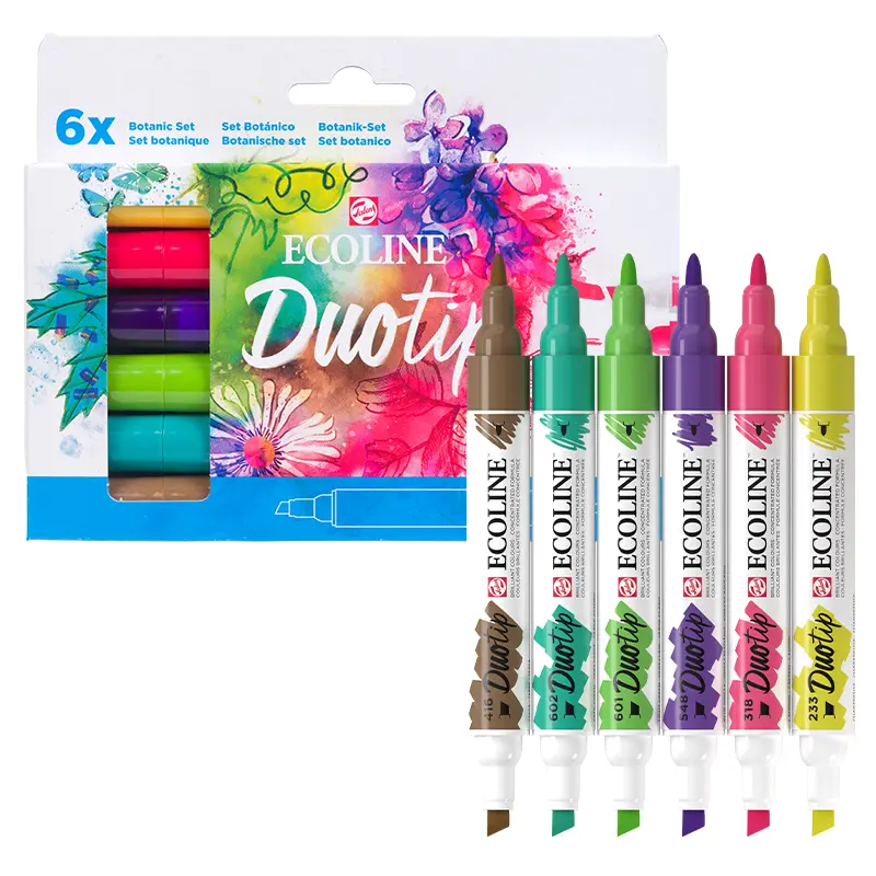 Markery Ecoline Duotip zestaw 6 szt. Botanic 01