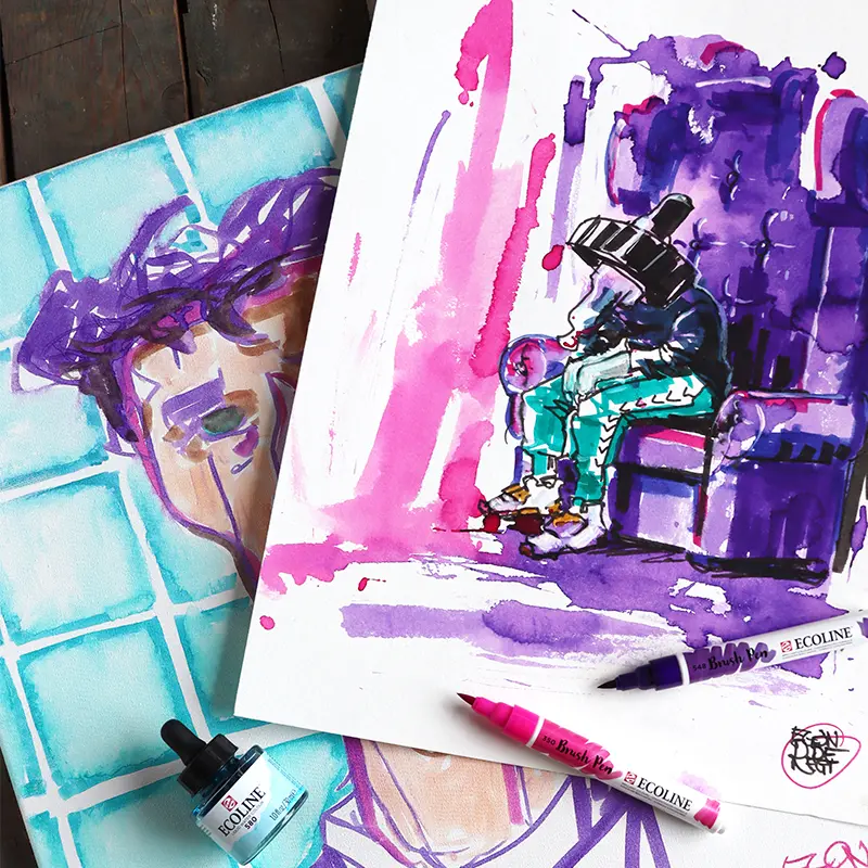 Markery Ecoline Brush Pen zestaw 10 szt. Fashion 02