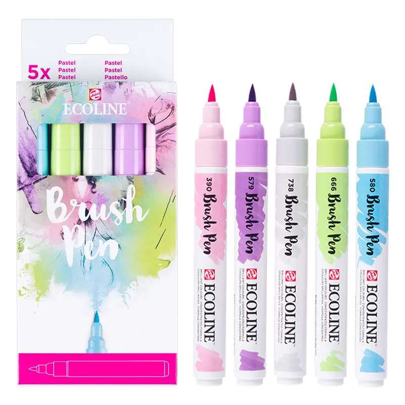 Markery Ecoline Brush Pen zestaw 5 szt. Pastel 01
