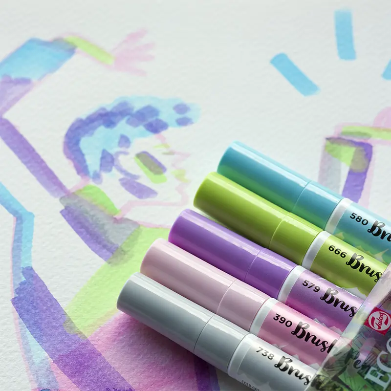 Markery Ecoline Brush Pen zestaw 5 szt. Pastel 02