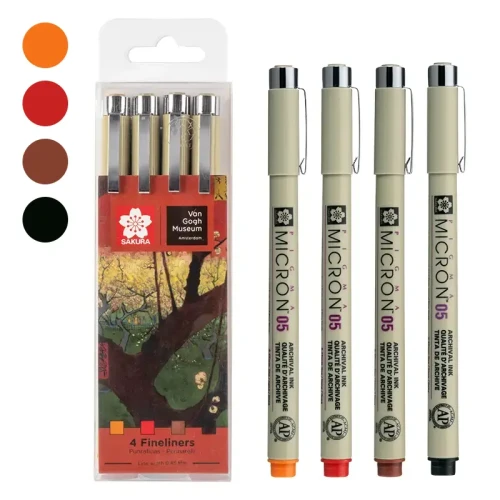 Cienkopisy Pigma Micron edycja limitowana Van Gogh 4 kolory