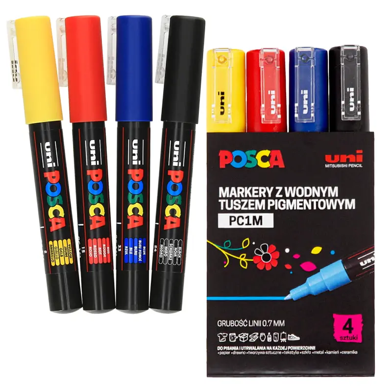 Zestaw markerów POSCA PC-1M zestaw - 4 szt