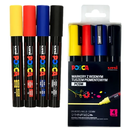 Zestaw markerów POSCA PC-5M zestaw - 4 szt.