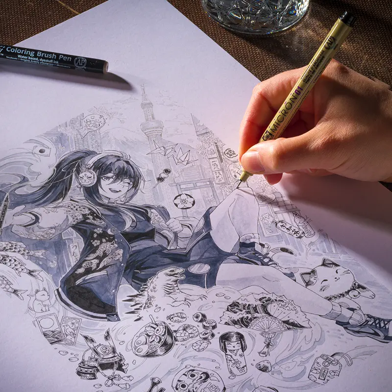 Cienkopisy Pigma Micron Manga 3 szt. - 01, 05, 08 02