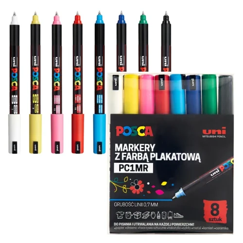 Markery POSCA PC-1MR zestaw 8 szt. Basic