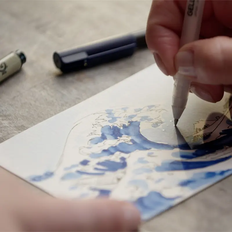 Zestaw artystyczny Sakura Great Wave of Kanagawa - Micron + Gelly Roll + Koi 02