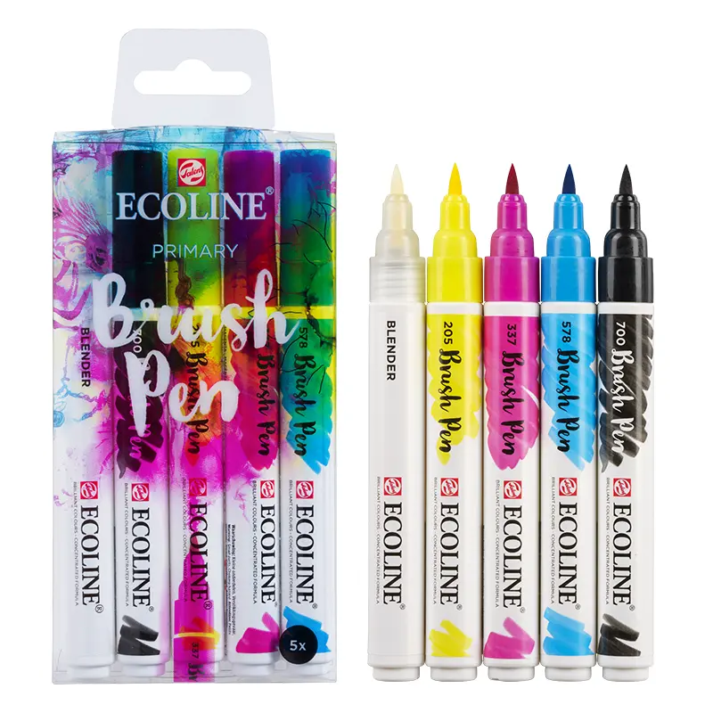 Markery Ecoline Brush Pen zestaw 5 szt. Primary 01