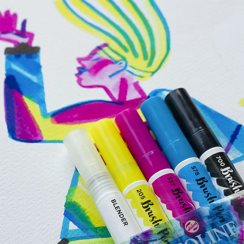 Markery Ecoline Brush Pen zestaw 5 szt. Primary 02
