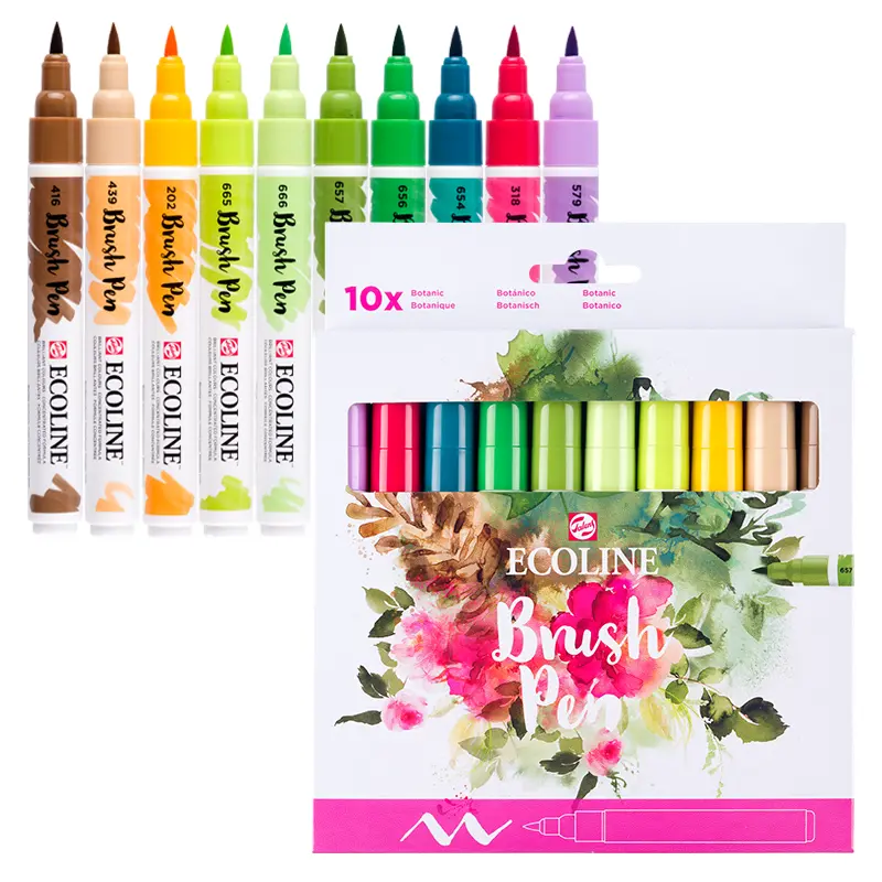 Markery Ecoline Brush Pen zestaw 10 szt. Botanic 01