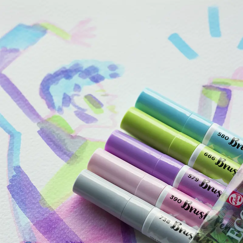 Markery Ecoline Brush Pen zestaw 10 szt. Pastel 02
