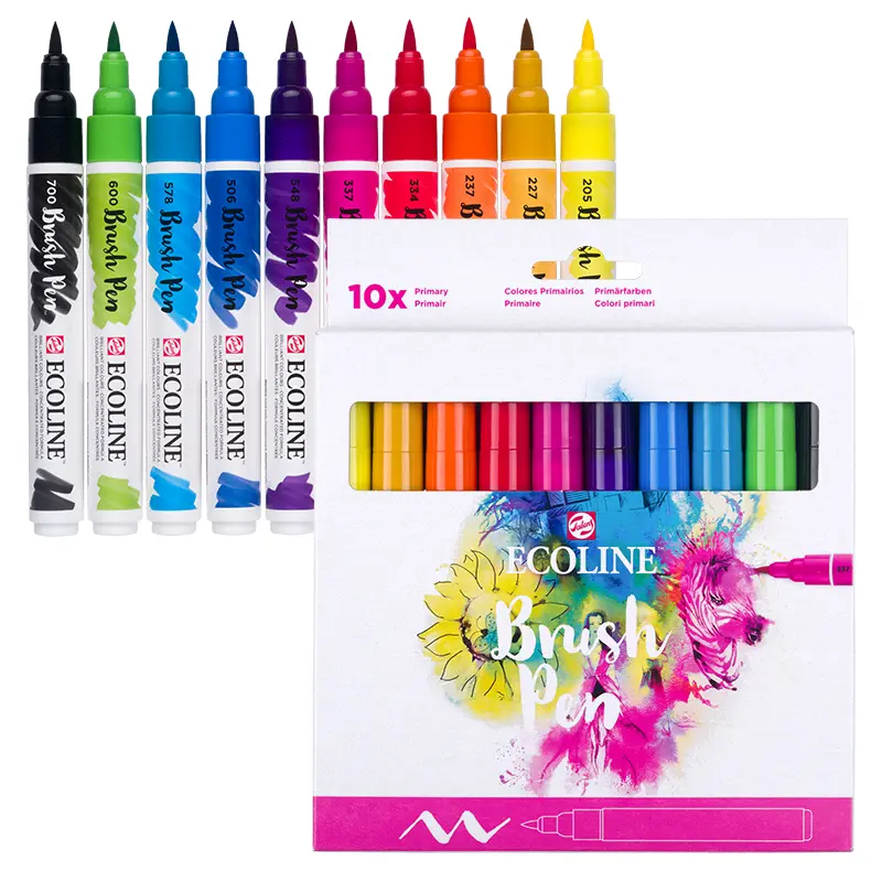 Markery Ecoline Brush Pen zestaw 10 szt. Primary 01
