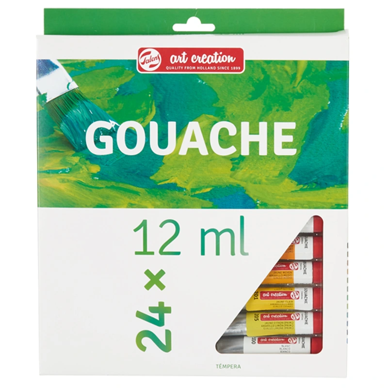 Opakowanie farb gwaszowych Talens Art Creation 24x12ml.
