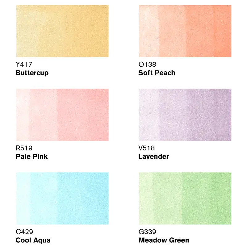 Promarkery Winsor & Newton zestaw 6 szt. Pastel Tones 04