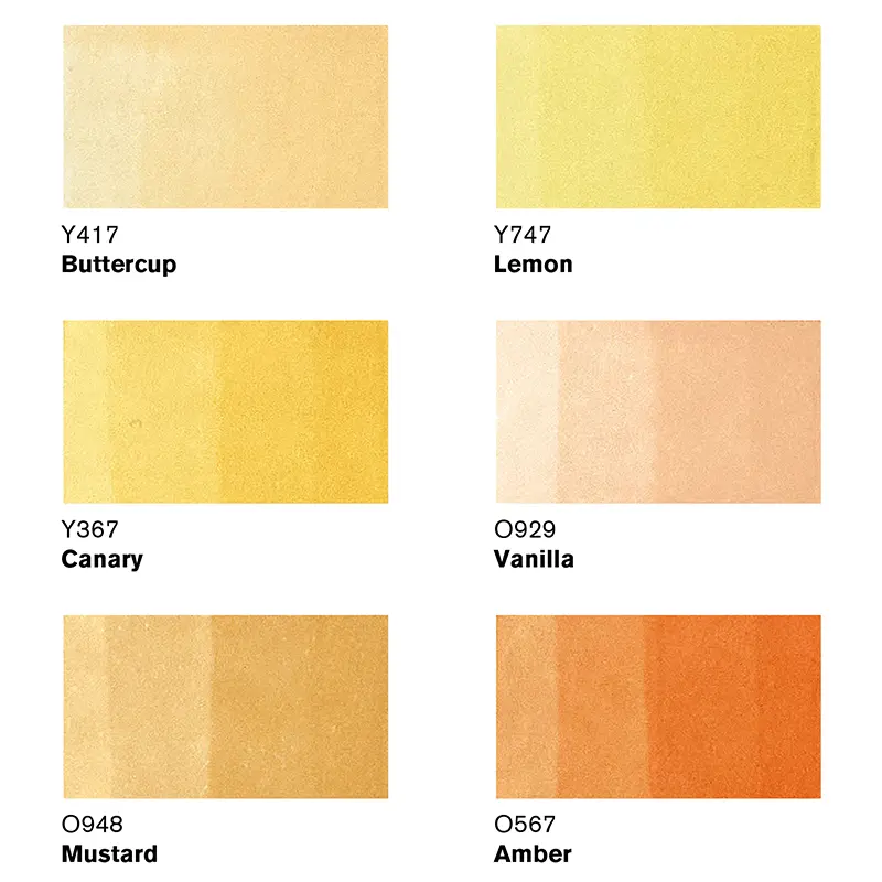 Promarkery Winsor & Newton zestaw 6 szt. Yellow Tones 02