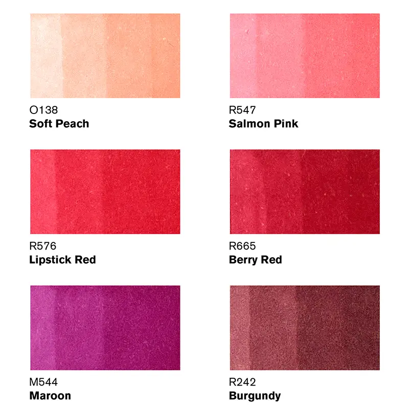 Promarkery Winsor & Newton zestaw 6 szt. Red Tones 02