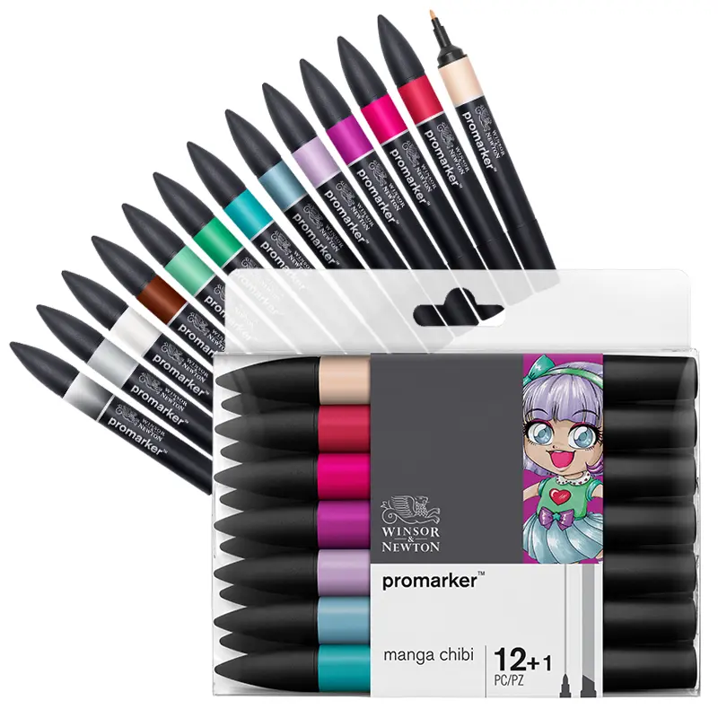 Promarkery Winsor and Newton zestaw 12 + 1 szt. Manga Chibi 01