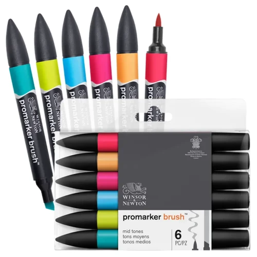 Promarkery Winsor & Newton Brush zestaw 6 szt. Mid Tones