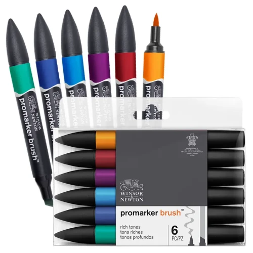 Promarkery Winsor & Newton Brush zestaw 6 szt. Rich Tones