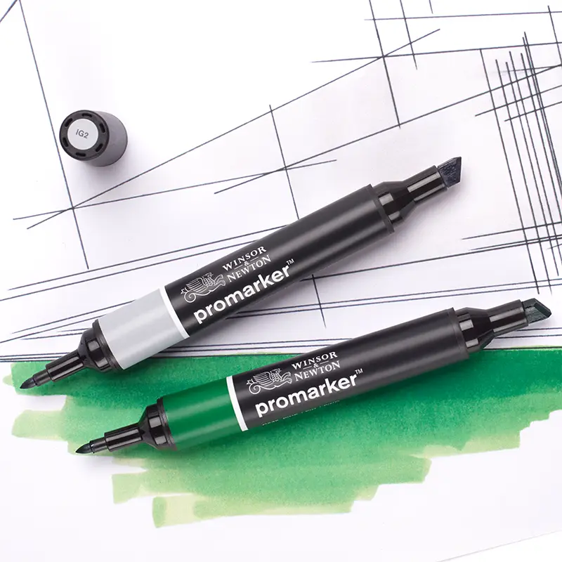 Promarkery Winsor & Newton zestaw 6 szt. Green Tones 02
