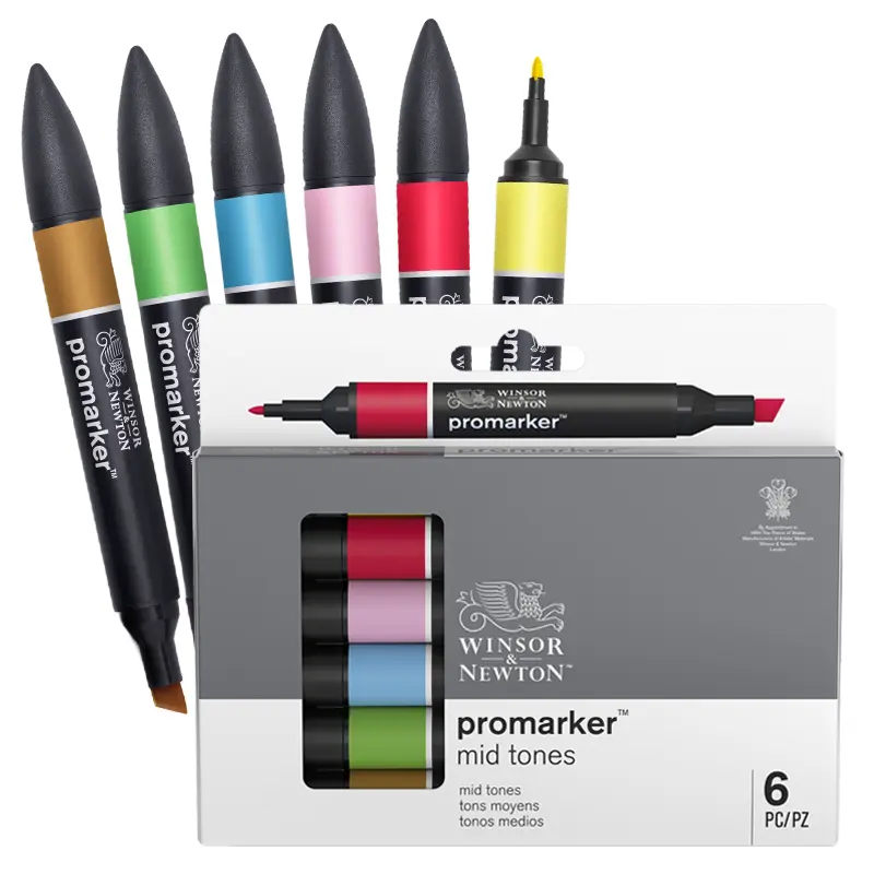 Promarkery Winsor & Newton zestaw 6 szt. Mid Tones 01