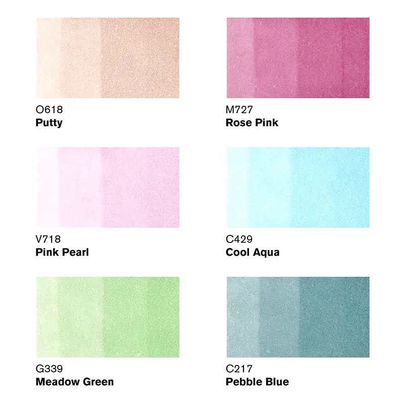 Promarkery Winsor & Newton Brush zestaw 6 szt. Pastel Tones 03