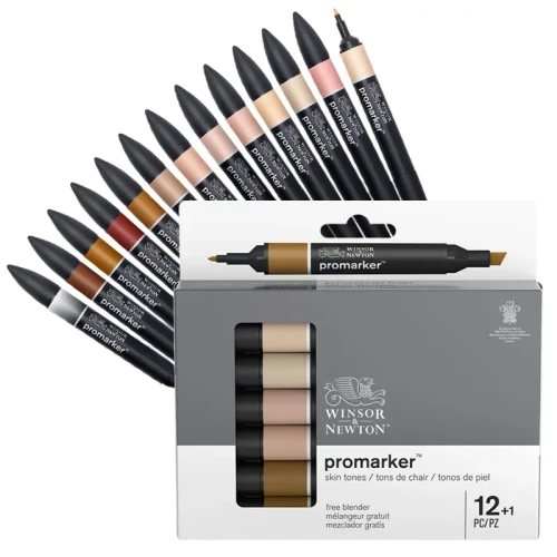 Promarkery Winsor & Newton zestaw 12 +1 szt. Skin Tones