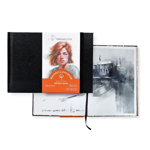 Szkicownik do akwareli Hahnemühle Deckle Edges 100% bawełny - A5, 250 g, 30 ark.