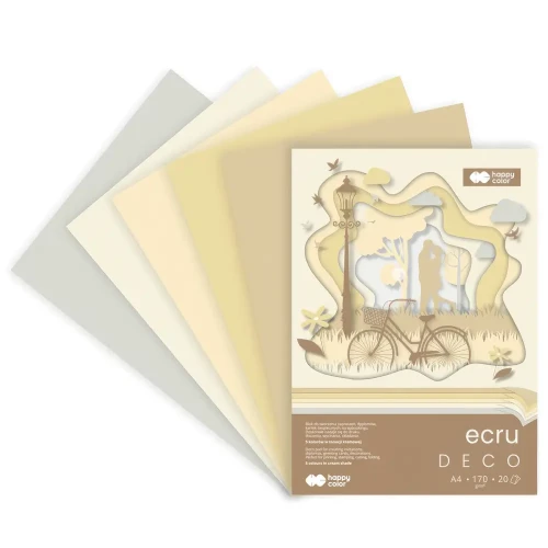 Blok Deco Happy Color Ecru - A4, 170 g, 20 ark., 4 kol. 