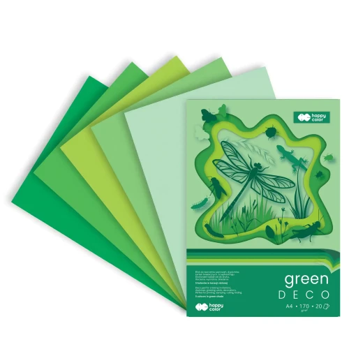 Blok Deco Happy Color Green - A4, 170 g, 20 ark., 5 kol.