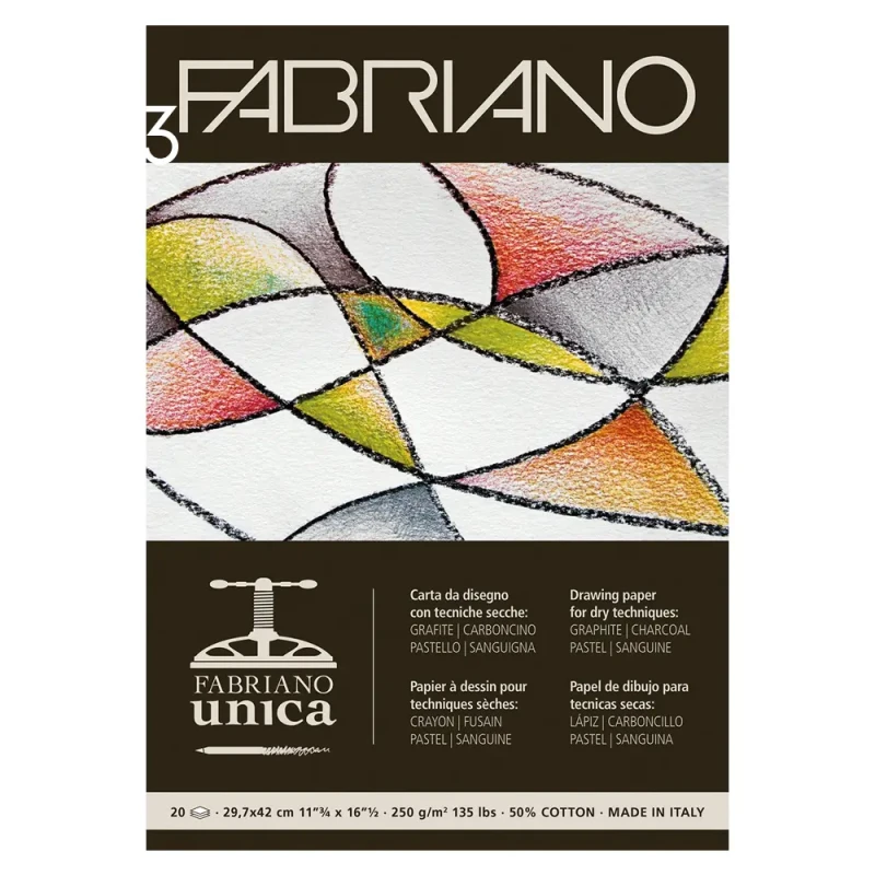 Blok do grafiki warsztatowej Fabriano Unica Bianco - A3, 250 g, 20 ark. 01