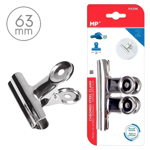 Klipsy metalowe do papieru 63 mm 2 szt.