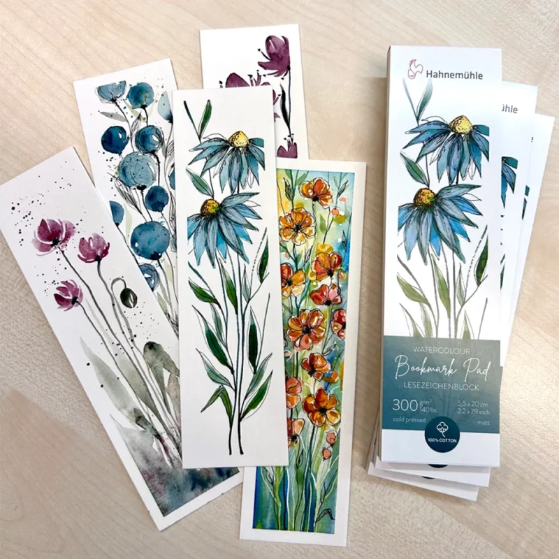 Blok do akwareli Hahnemühle Bookmark Pad - 5,5 x 20 cm, 300 g, 15 ark., 100% bawełny 02