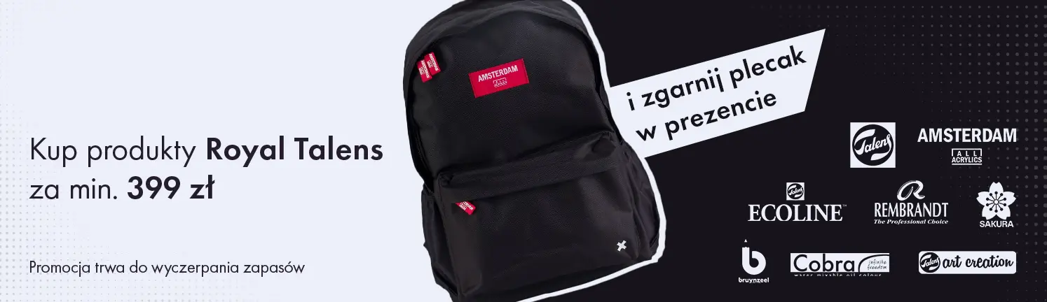 Promocja Royal Talens: kup produkty za min. 399 zł i odbierz czarny plecak Amsterdam w prezencie Storm Plastyczny