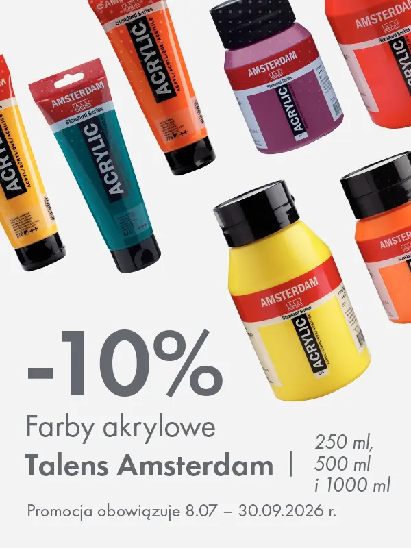 Baner promocyjny: 10% rabatu na farby Amsterdam 250, 500 i 1000 ml - 8.07.2026 - 30.09.2026. Storm Plastyczny