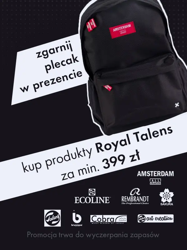 Promocja Royal Talens: kup produkty za min. 399 zł i odbierz czarny plecak Amsterdam w prezencie Storm Plastyczny